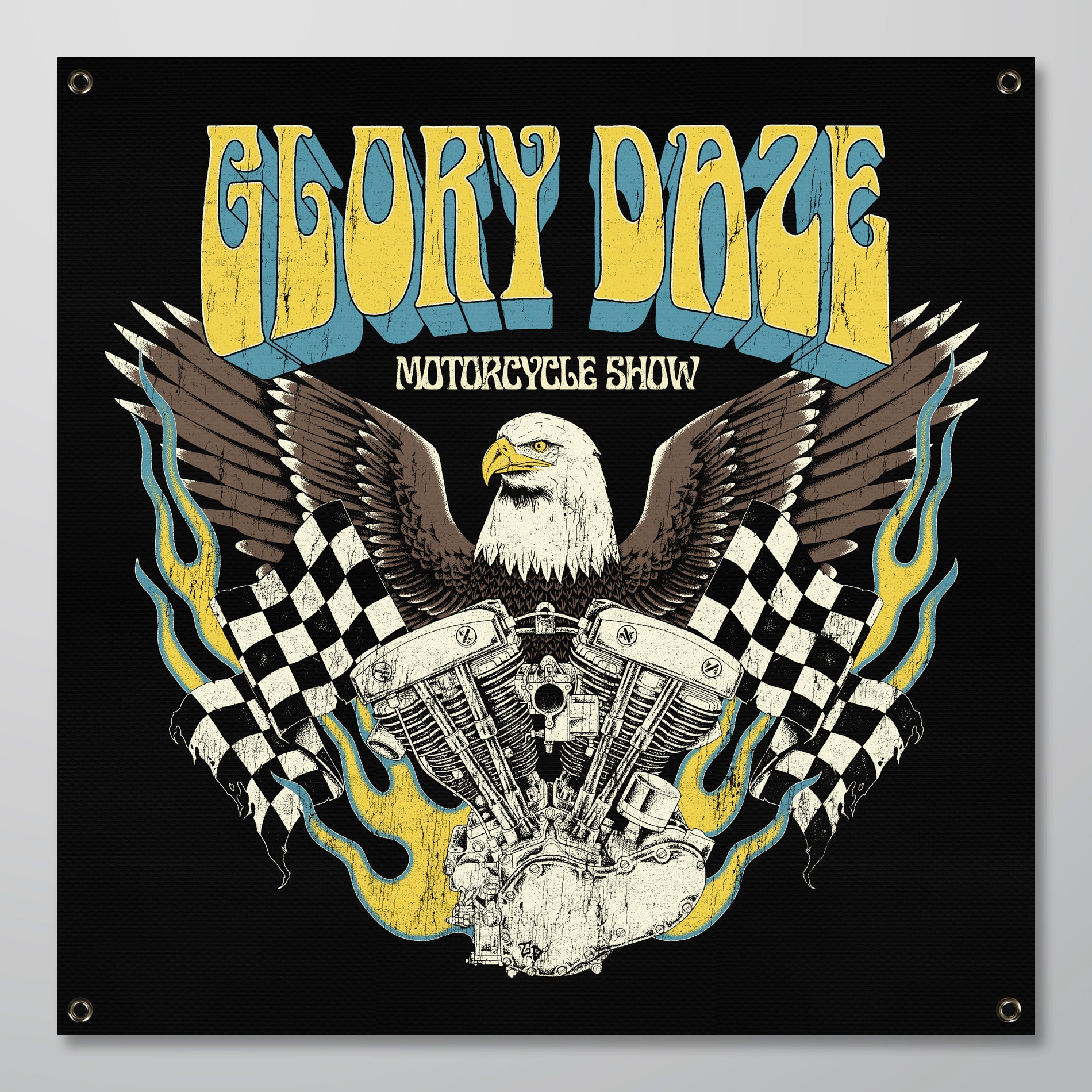 Shovelhead Chopper Motorcycle Fabric Banner – Glory Daze
